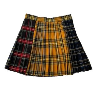 ZARA Plaid Multicolor Pleated Mini Skirt- Small